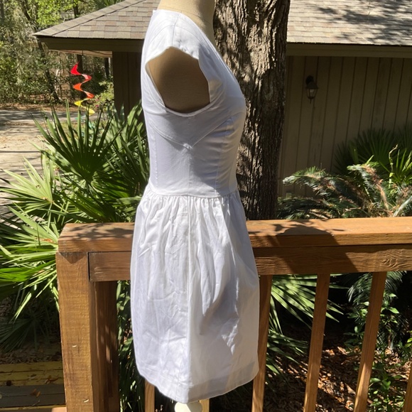 NWT French Connection Unno White Cotton Cap Sleeve Mini Dress - Picture 12 of 15